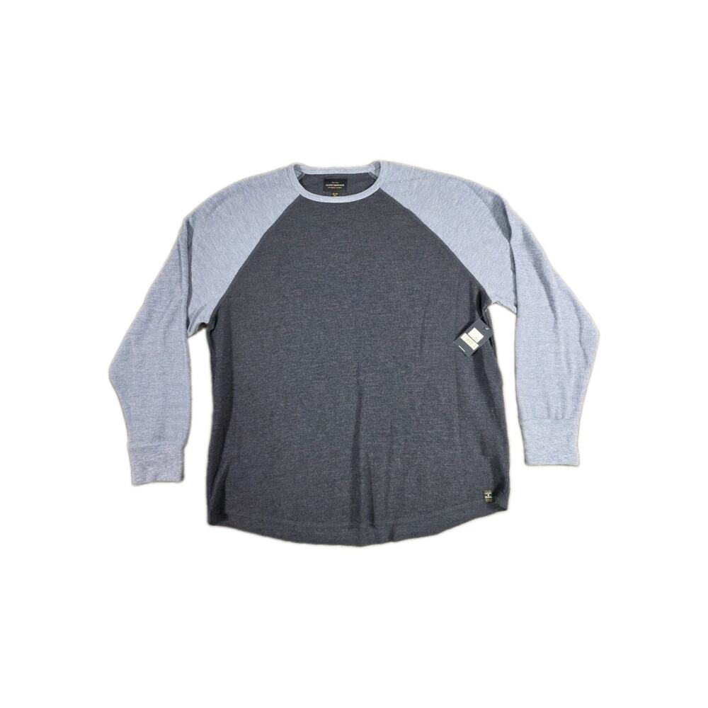 *NWT* Lucky Brand Size XXL Mens Waffle Thermal Knit Long Sleeve T-shirt Blue C9